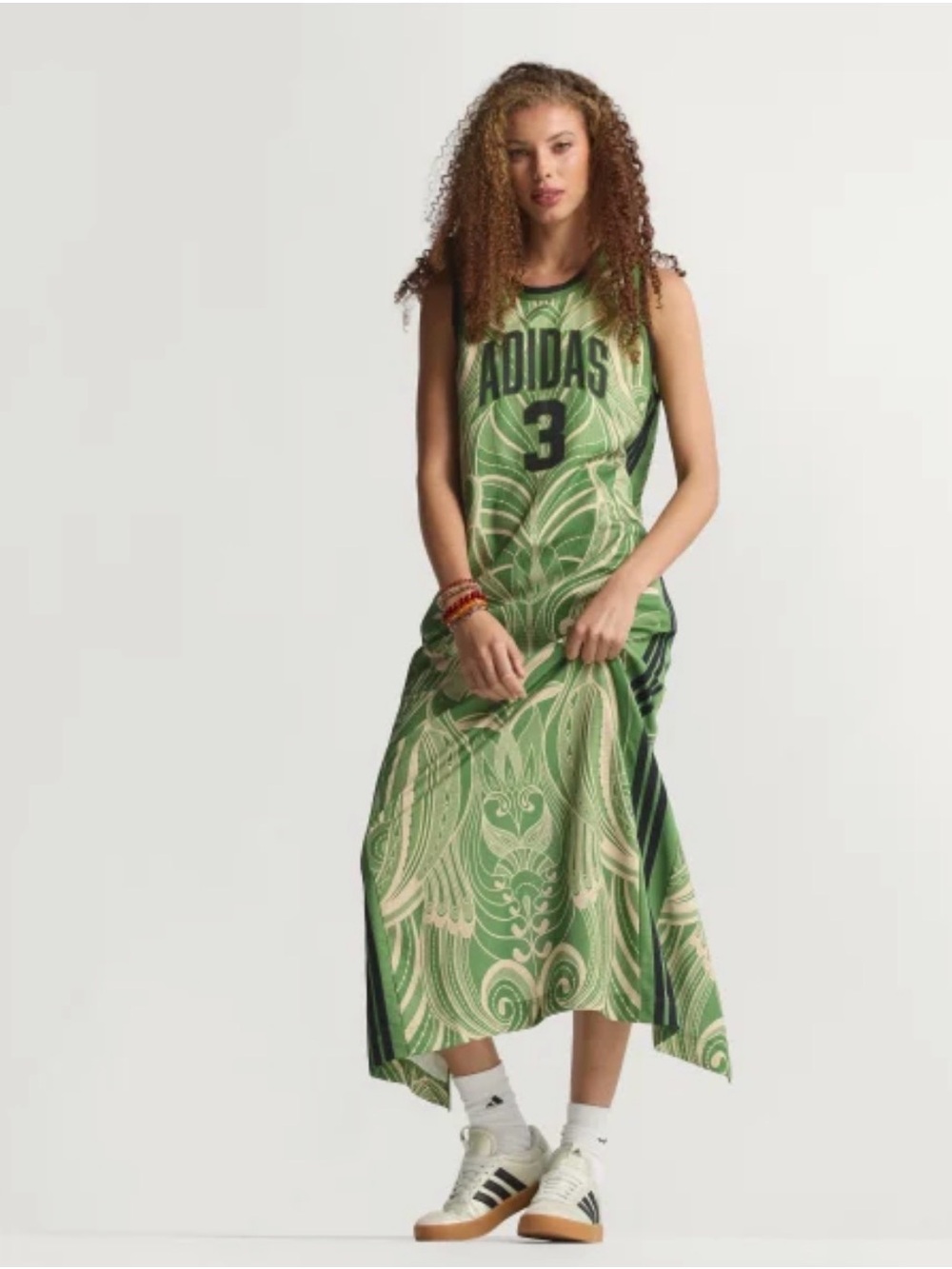 adidas x Farm Rio Print Jersey Dress Crew Green M